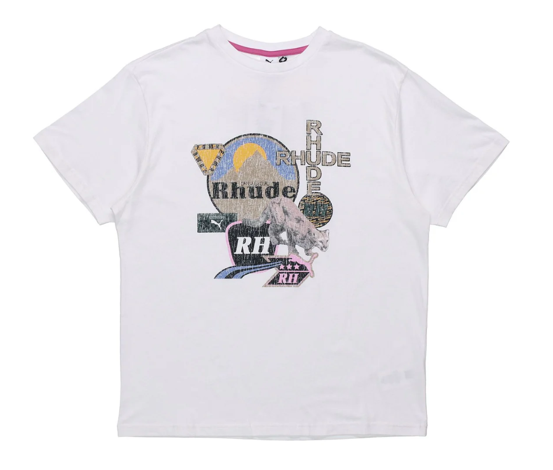 PUMA x RHUDE Graphic Tee Printed Short Sleeve Tee White