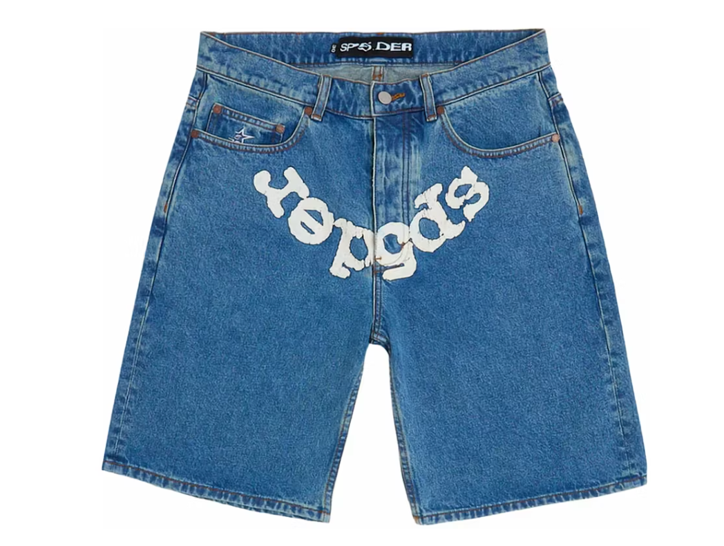 Sp5der OG Logo Denim Short Blue Denim