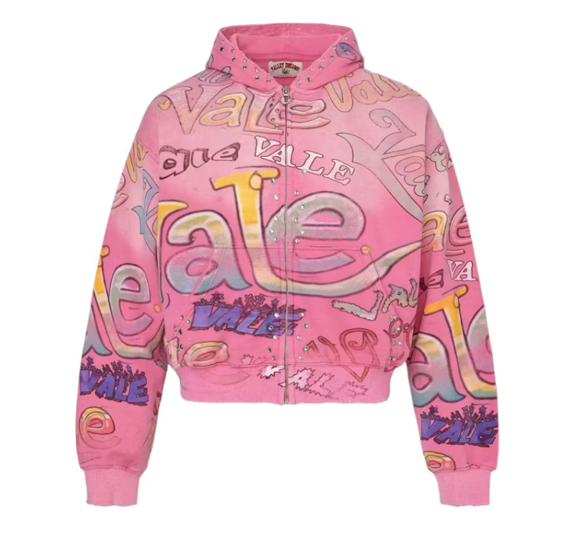 Vale Forever Bubblegum Zip Up Hoodie Pink