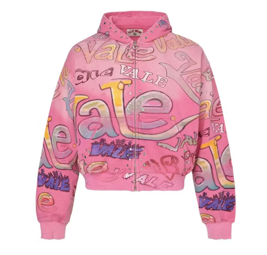 Vale Forever Bubblegum Zip Up Hoodie Pink