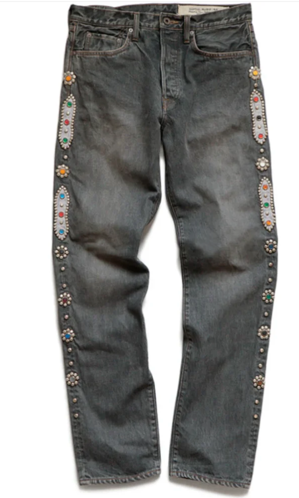 Kapital 14 Oz Denim 5P Monkey Cisco Gemstone Pants Black