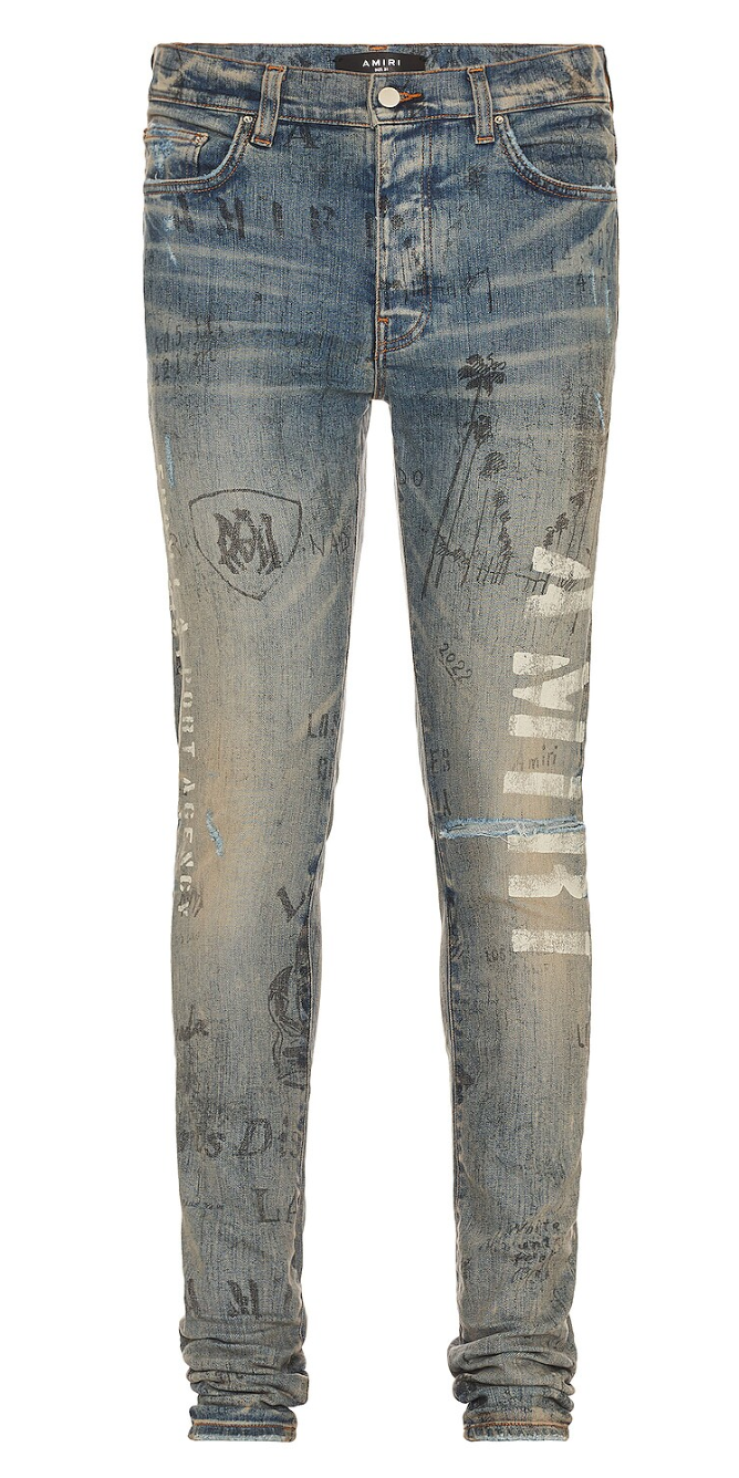 AMIRI Military Stencil Denim Jeans Clay Indigo