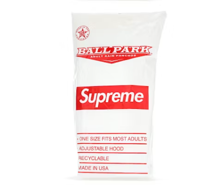 Supreme Ballpark Rain Poncho SS20 Season Gift White/Red