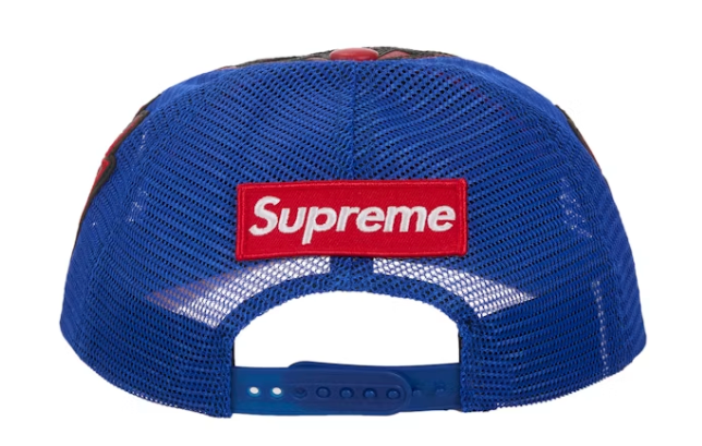 Supreme Vanson Leathers Spider-Man Mesh Back 6-Panel Hat Red