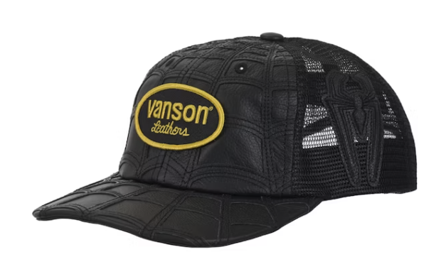 Supreme Vanson Leathers Spider-Man Mesh Back 6-Panel Hat Black