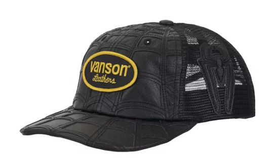 Supreme Vanson Leathers Spider-Man Mesh Back 6-Panel Hat Black