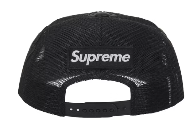 Supreme Vanson Leathers Spider-Man Mesh Back 6-Panel Hat Black