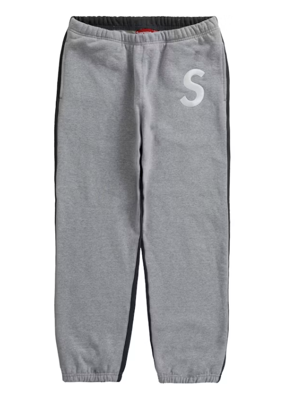 Supreme S Logo Split Sweatpant Heather Grey
