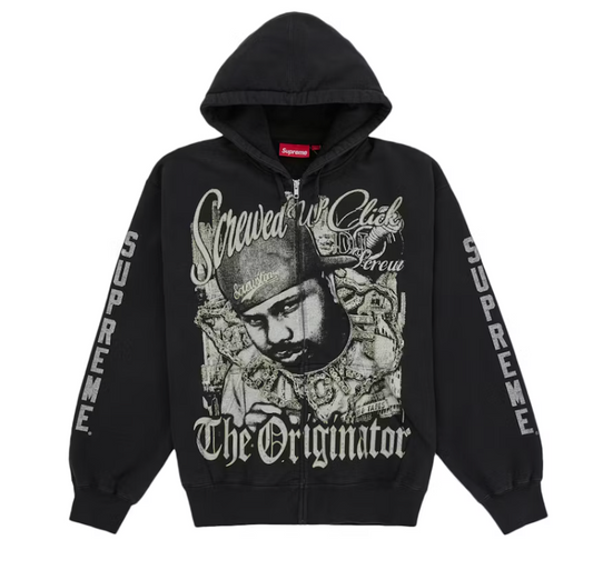 Supreme DJ Screw Zip Up Hooded Sweatshirt Black