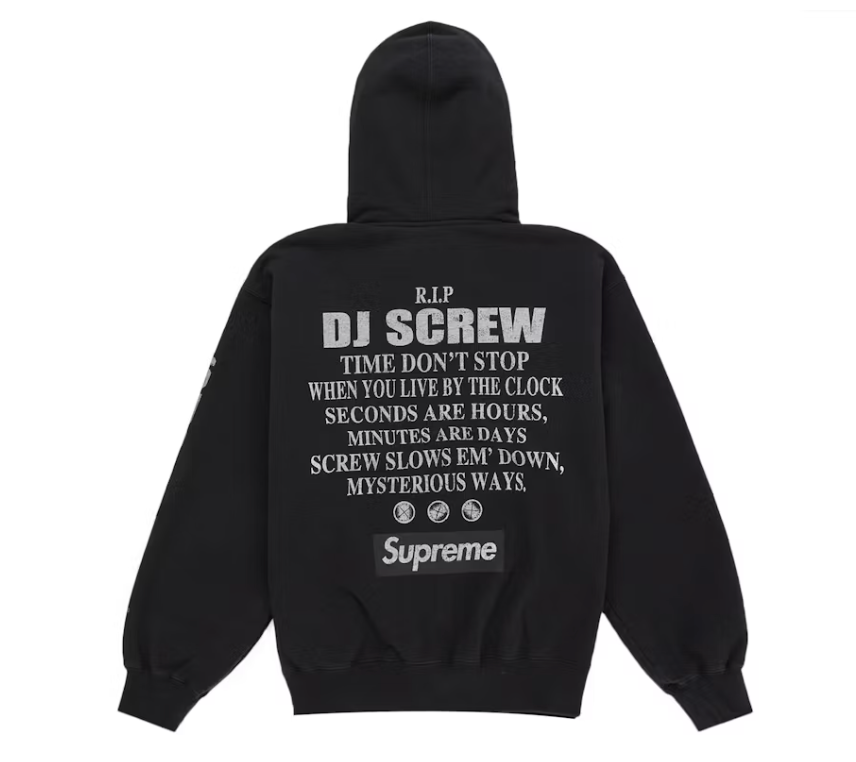 Supreme DJ Screw Zip Up Hooded Sweatshirt Black