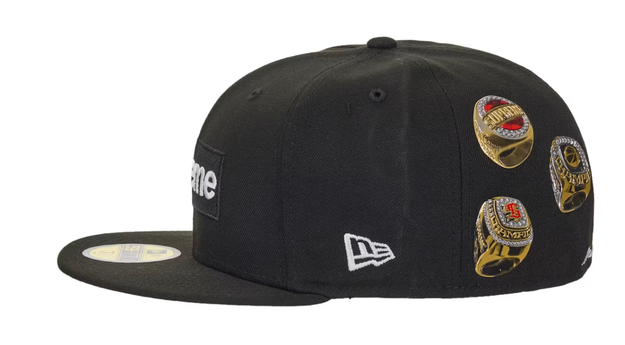 Supreme Rings Box Logo New Era 59Fifty Fitted Hat Black