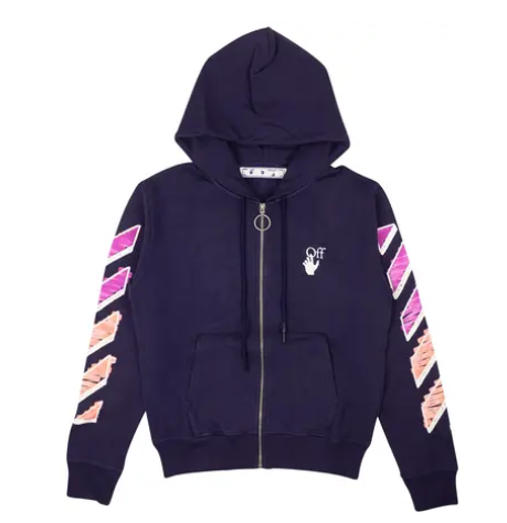 Off-White Marker Slim Zip Hoodie Purple