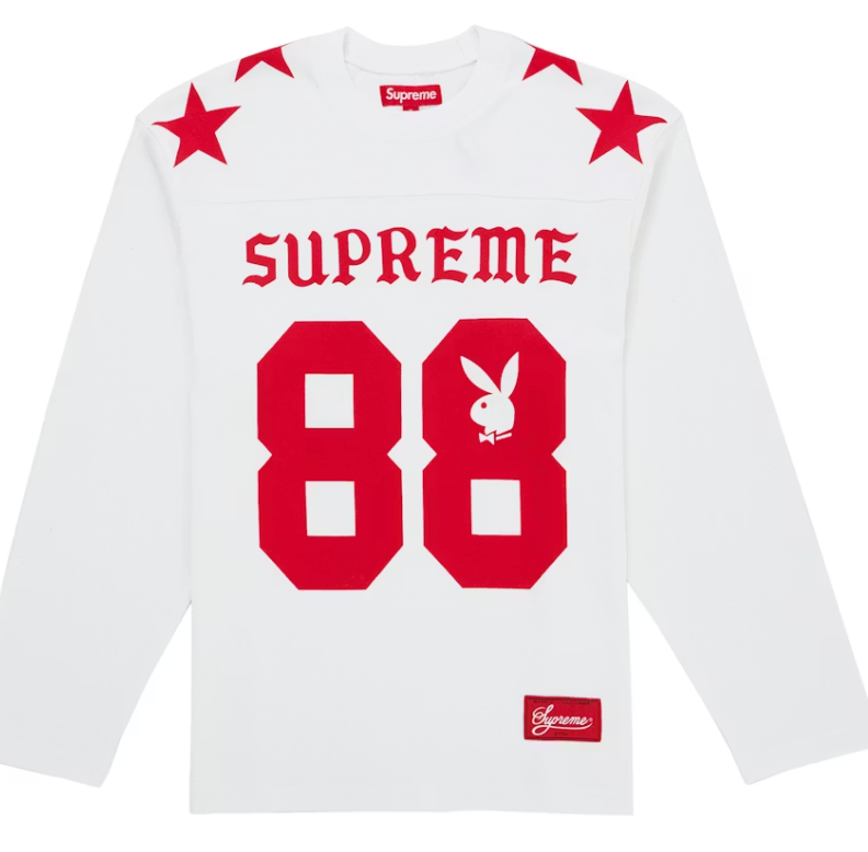 Supreme Playboy L/S Football Top White