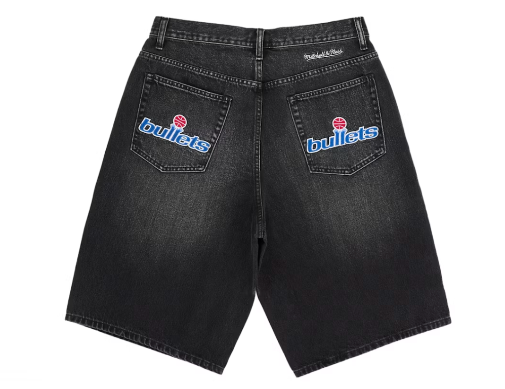 Supreme Mitchell & Ness Washington Bullets Baggy Denim Short Black
