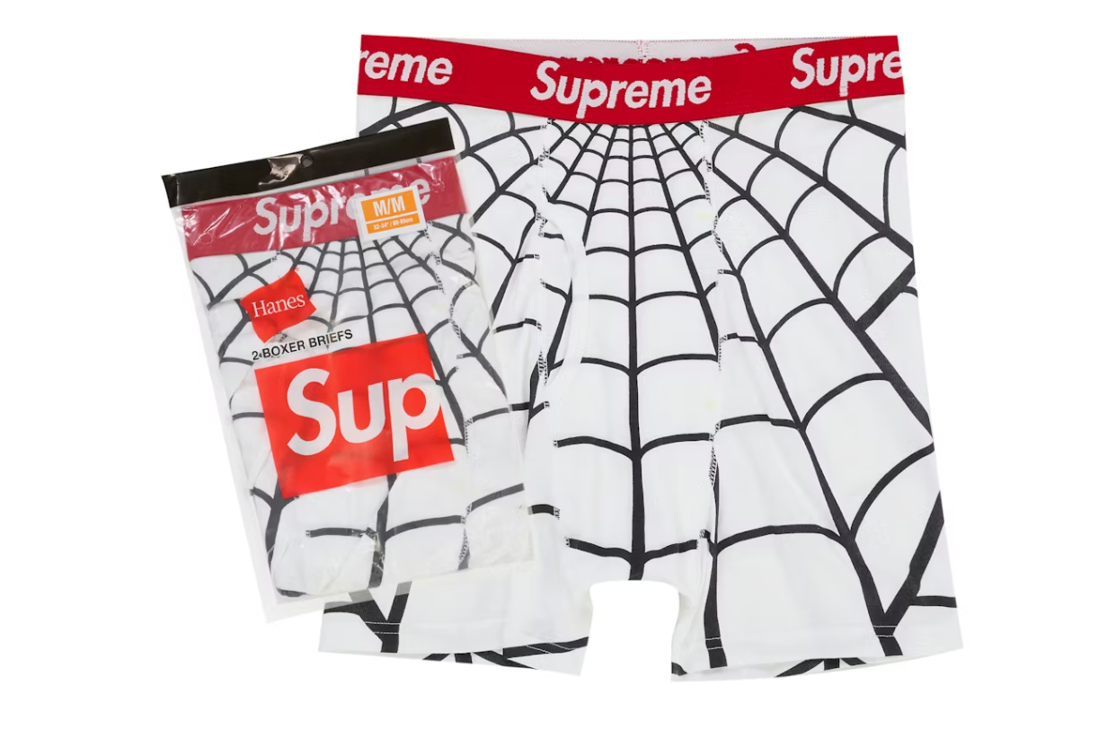Supreme Hanes Spider-Man Boxer Briefs (2 Pack) White
