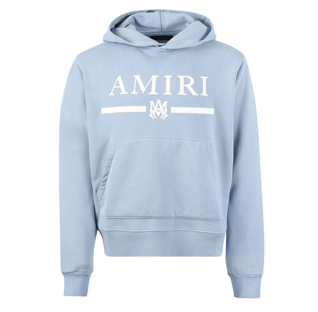 Amiri MA Bar Logo Hoodie Dusty Blue