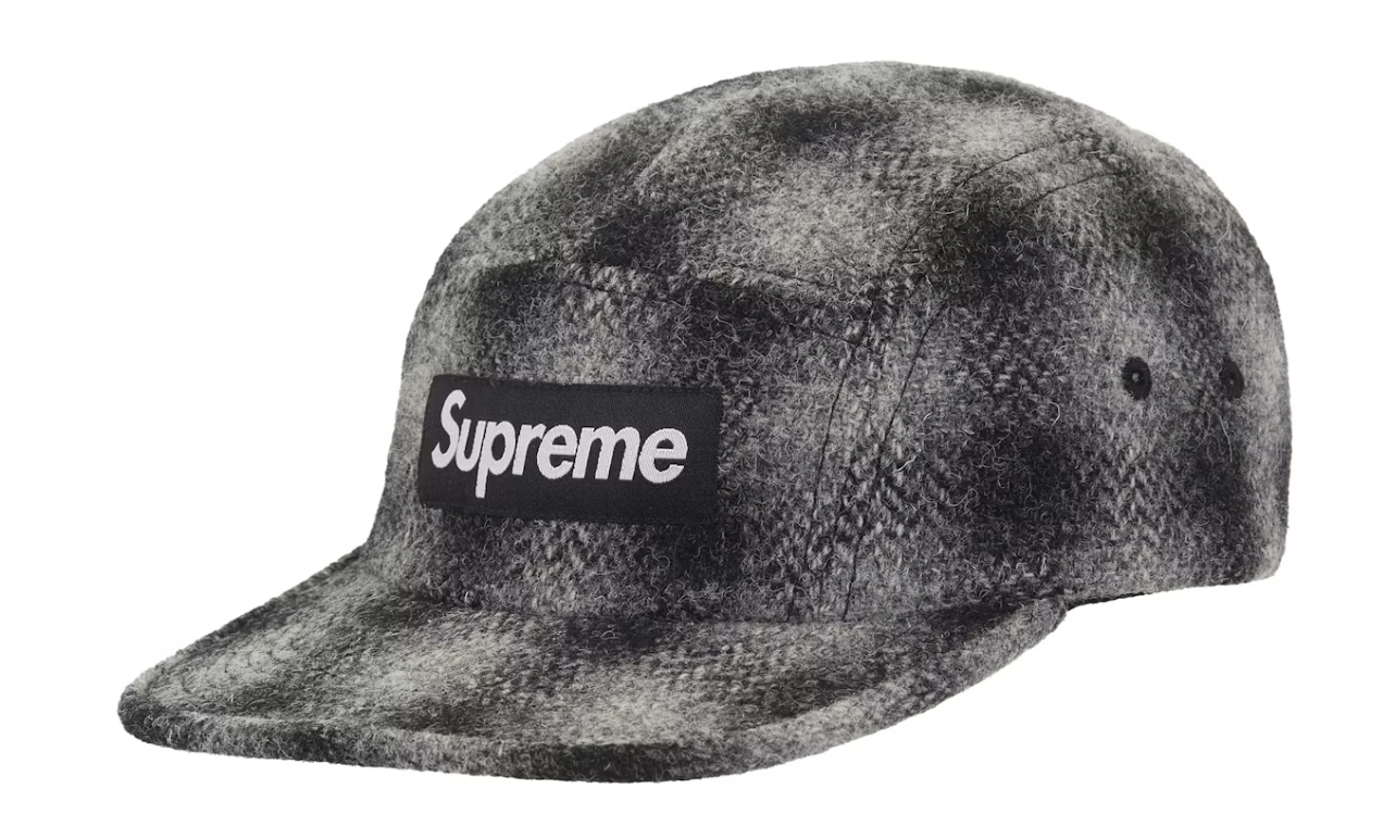 Supreme Harris Tweed Camp Cap (FW25) Black