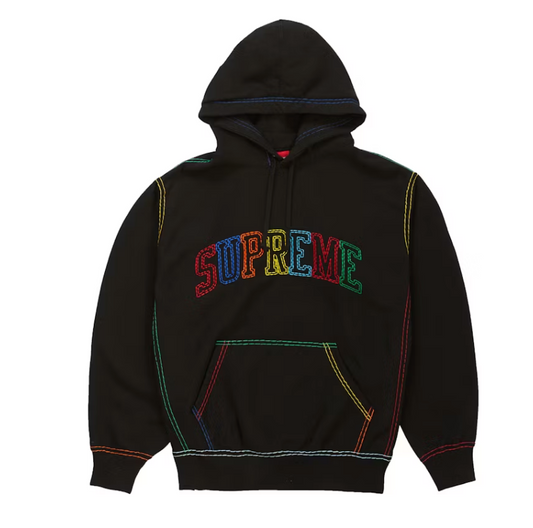 Supreme Big Stitch Hooded Sweatshirt Black