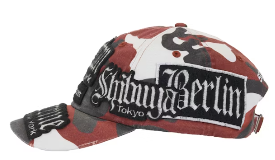 Supreme City Patches 6 Panel Hat Red Snow Camo