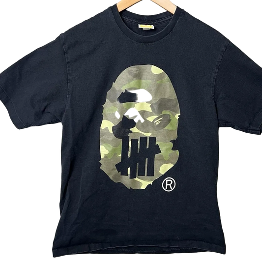 BAPE x Undefeated Camo Ape Head Tee Black 2017