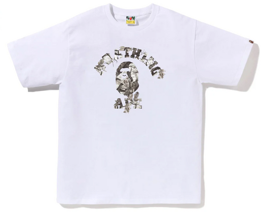 Bape Tree Edge Camo College Tee White Grey