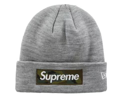 Supreme New Era Box Logo Beanie (FW23) Heather Grey