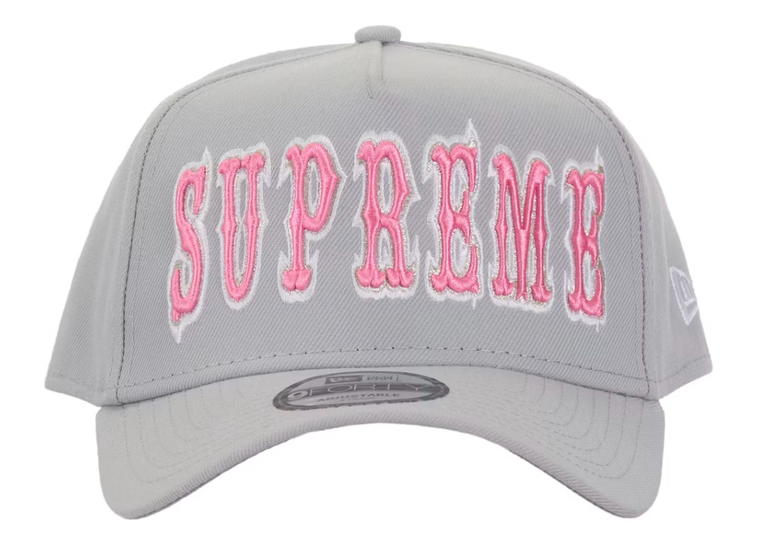 Supreme Gothic Outline Adjustable New Era 59Fifty Fitted Cap Grey