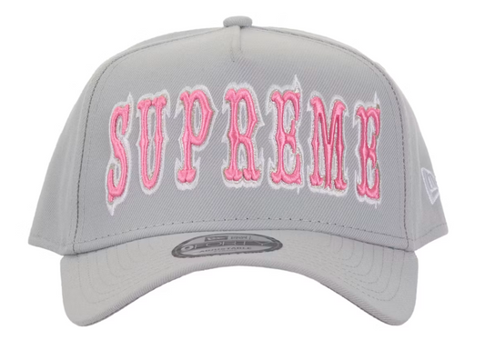 Supreme Gothic Outline Adjustable New Era 59Fifty Fitted Cap Grey