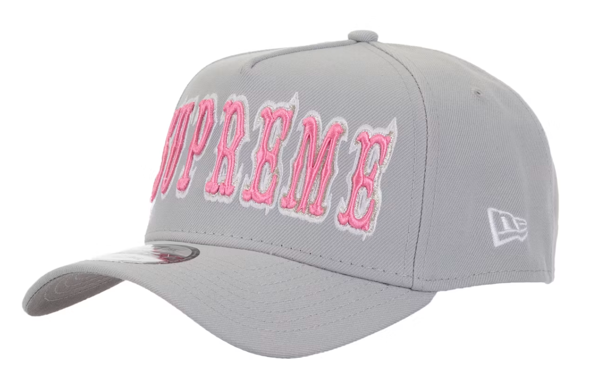 Supreme Gothic Outline Adjustable New Era 59Fifty Fitted Cap Grey