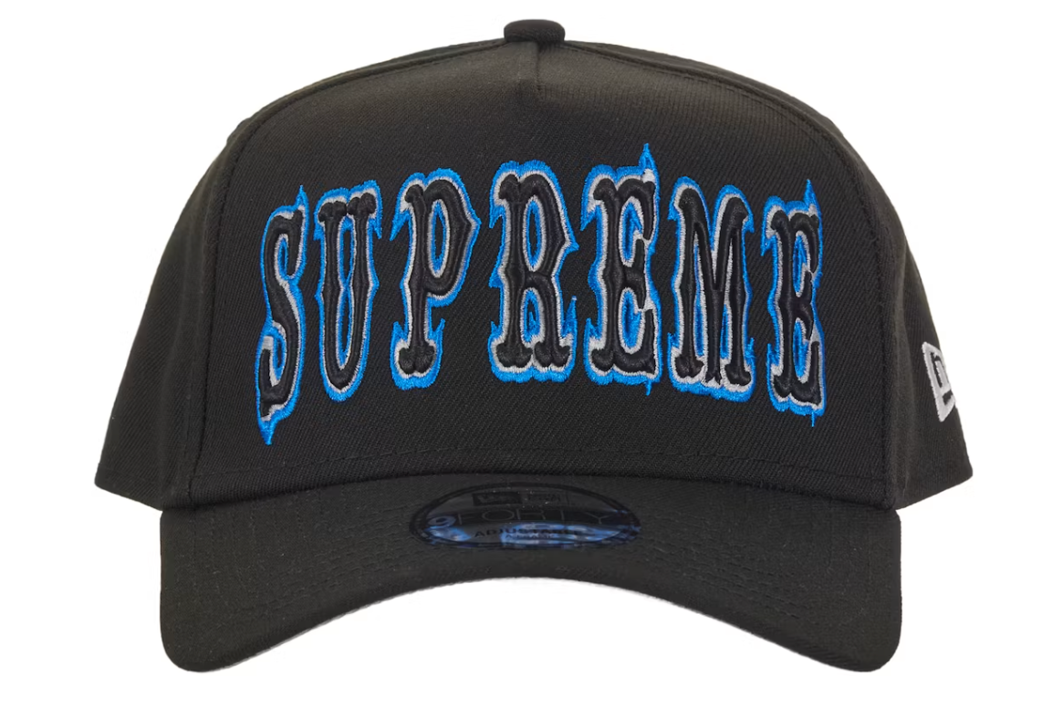 Supreme Gothic Outline Adjustable New Era 59Fifty Fitted Cap Black