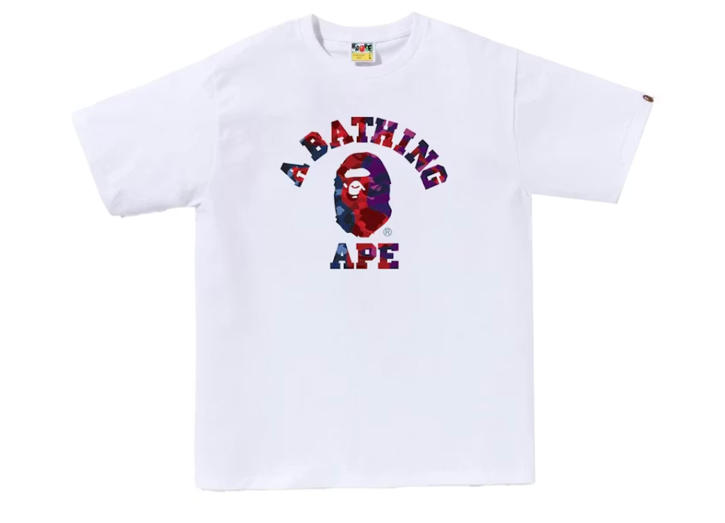 BAPE Color Camo Crazy College Tee White