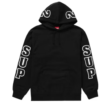 Supreme Team Chenille Hooded Sweatshirt Black