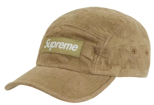 Supreme Fat Tip Jacquard Denim Camp Cap Olive