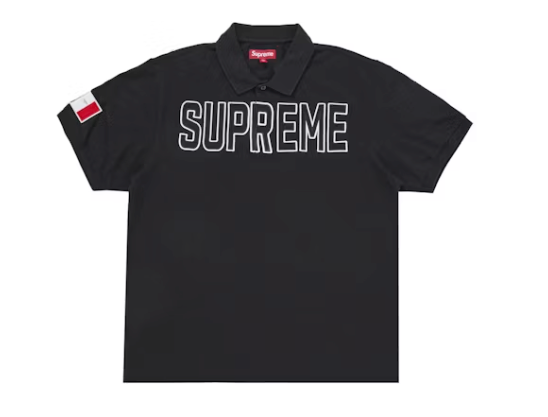 Supreme Twill Appliqué Polo Black