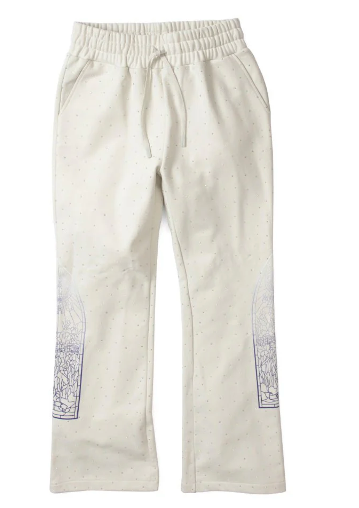 Who Decides War Rhinestone Sweatpants Silver