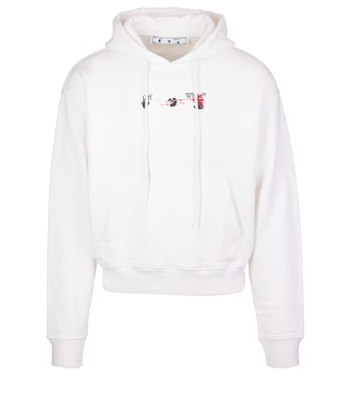 Off-White Acrylic Arrow Over Hoodie White/Fuchsia