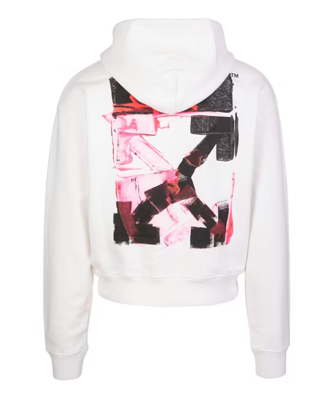 Off-White Acrylic Arrow Over Hoodie White/Fuchsia