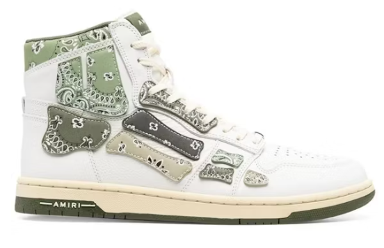 AMIRI Skel Top Hi Bandana White Olive