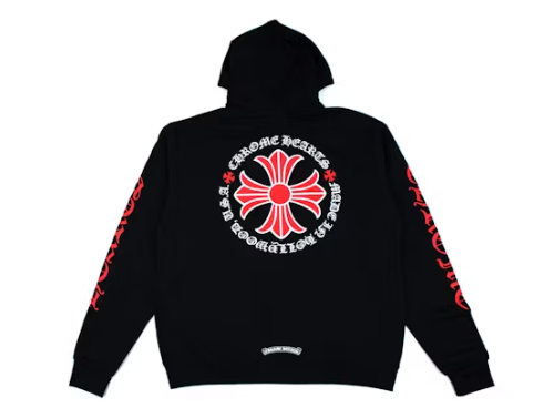 Chrome Hearts Made In Hollywood Plus Cross Zip Up Hoodie Black/Red