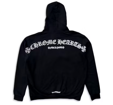 Chrome Hearts T Logo FU Shoulder Thermal Zip Up Hoodie Black