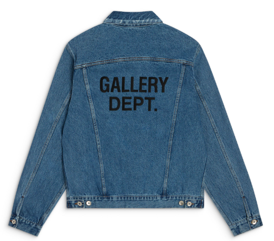 Gallery Dept. Logo-Print Denim Jacket Indigo Blue
