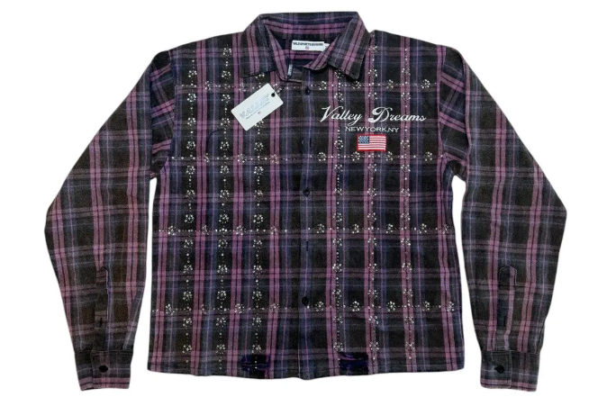 Vale Forever Purple Rain Rhinestone Flannel