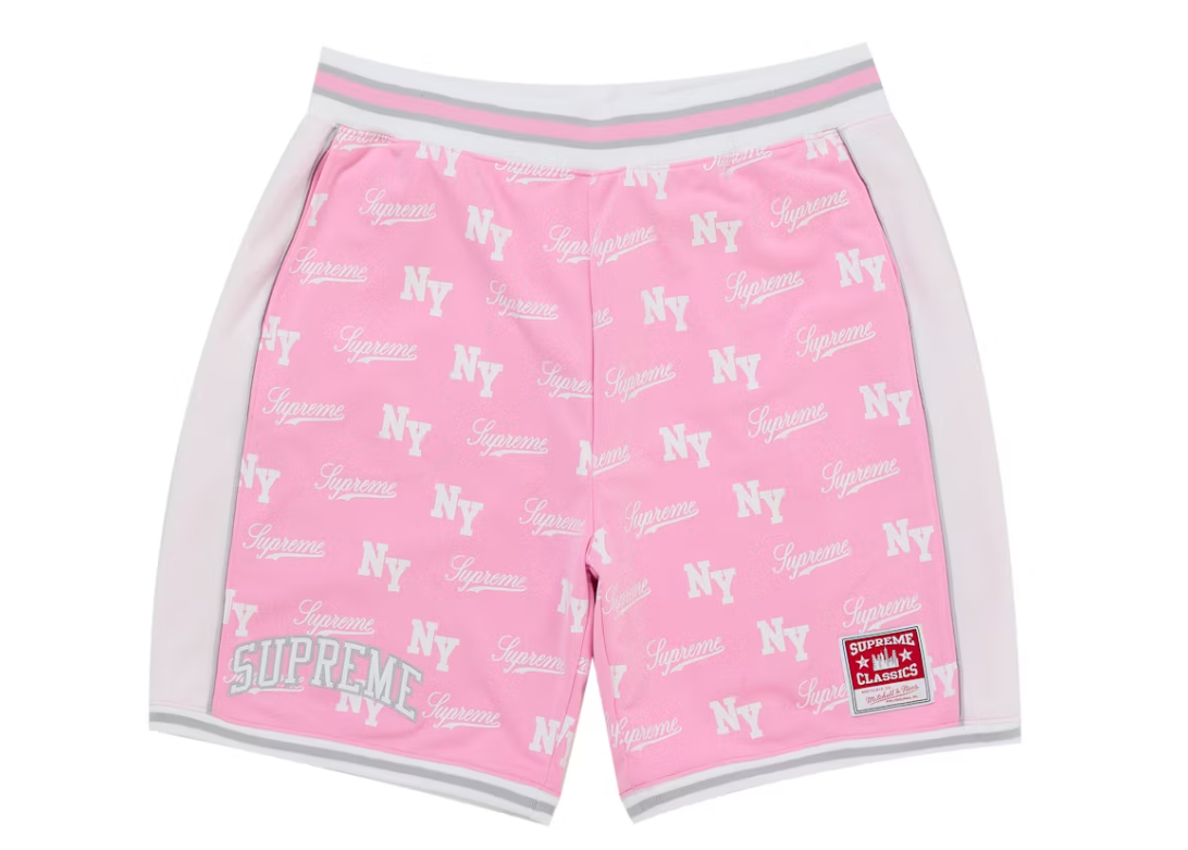 Supreme Mitchell & Ness Monogram Basketball Short Pink