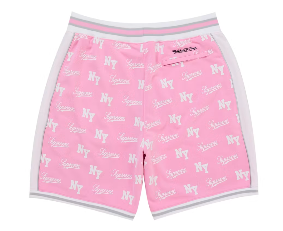 Supreme Mitchell & Ness Monogram Basketball Short Pink