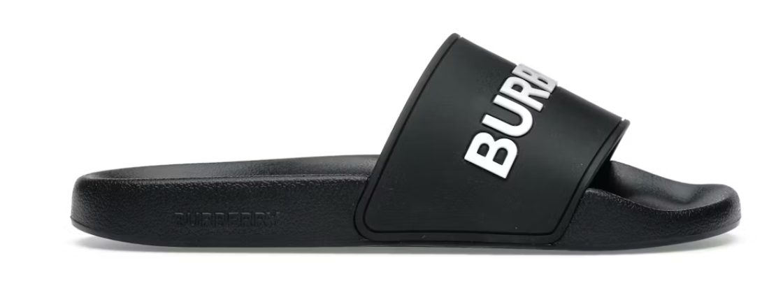 Burberry Logo Slides Black Optic White