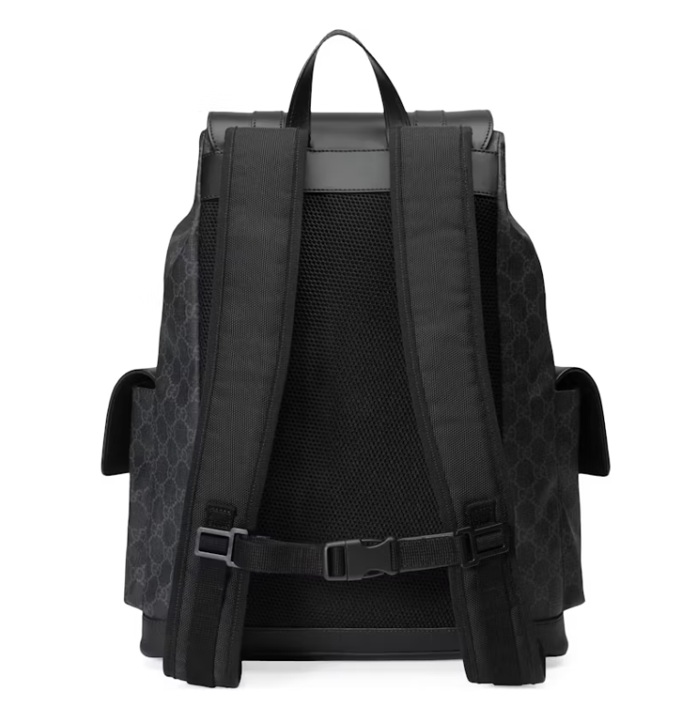 Gucci Soft Backpack GG Supreme Blue/Red Web Black/Grey