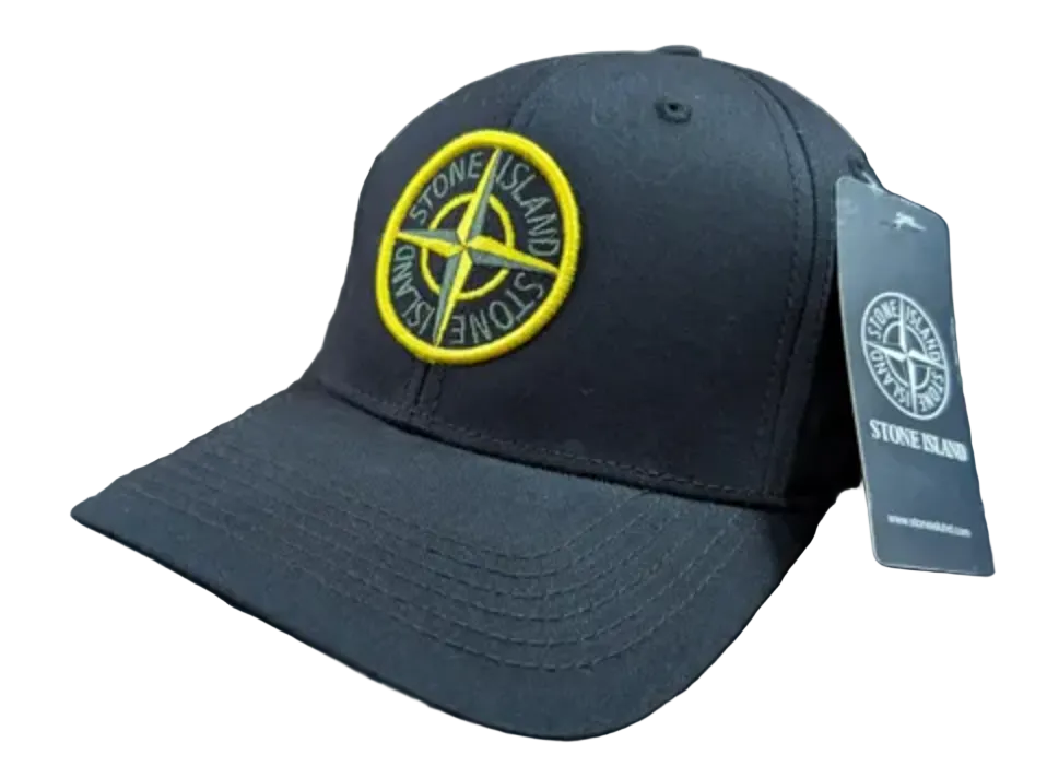 Stone Island Compass Logo Trucker Hat Black