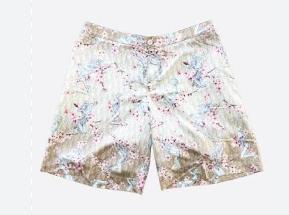 Dior Sorayama Brown Oblique Silk Shorts