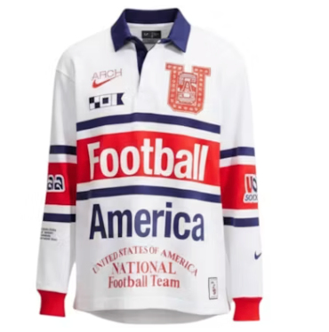 Nike x USMNT x V.A.A. L/S Rugby Top White/Challenge Red/Deep Royal Blue