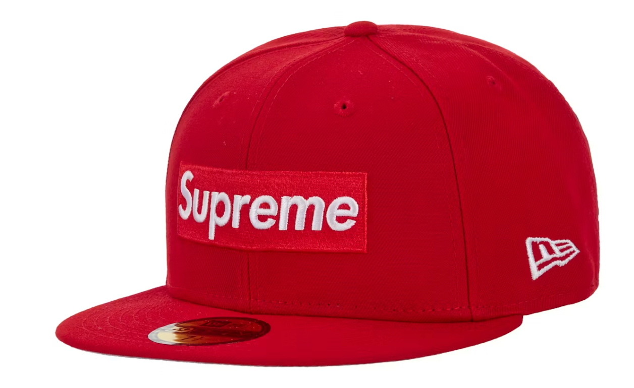 Supreme Rings Box Logo New Era 59Fifty Fitted Hat Red